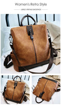 Load image into Gallery viewer, Rucksack Leather Women Backpack Bookbag Travel
