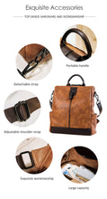 Load image into Gallery viewer, Rucksack Leather Women Backpack Bookbag Travel