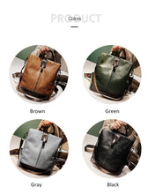 Load image into Gallery viewer, Rucksack Leather Women Backpack Bookbag Travel