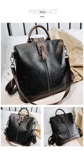 Load image into Gallery viewer, Rucksack Leather Women Backpack Bookbag Travel