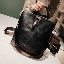 Load image into Gallery viewer, Rucksack Leather Women Backpack Bookbag Travel