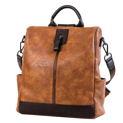 Rucksack Leather Women Backpack Bookbag Travel