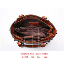 Load image into Gallery viewer, RETRO STYLE SOLID COLOR LEATHER LARGE CAPACITY TOTE BAG